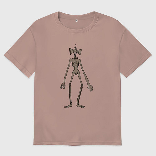 Женская футболка оверсайз Сиреноголовый Reloaded / Пыльно-розовый – фото 1