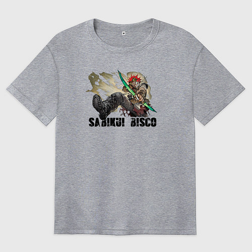 Женская футболка оверсайз Sabikui Bisco / Меланж – фото 1