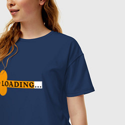Футболка оверсайз женская Loading Загрузка 18, цвет: тёмно-синий — фото 2