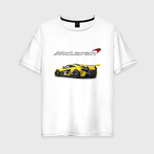 Женская футболка оверсайз McLaren Motorsport Racing Team! / Белый – фото 1