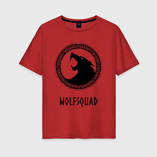 Женская футболка оверсайз WOLFSQUAD / Красный – фото 1