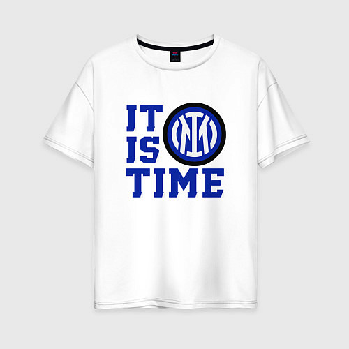 Женская футболка оверсайз It is Inter time / Белый – фото 1