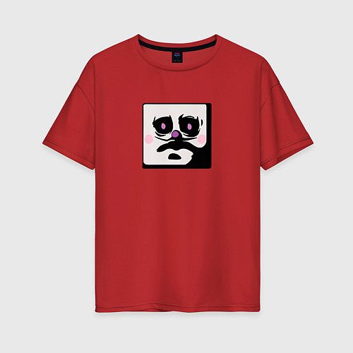 Женская футболка оверсайз Кинг Дайс Эмодзи Cuphead / Красный – фото 1