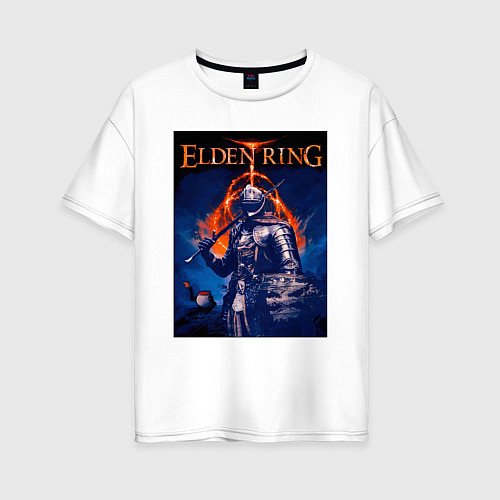 Женская футболка оверсайз Elden Ring Рыцарь / Белый – фото 1