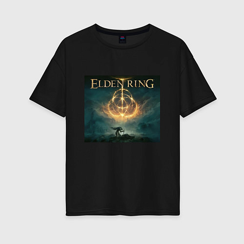 Женская футболка оверсайз Elden Ring Кольцо Элден / Черный – фото 1