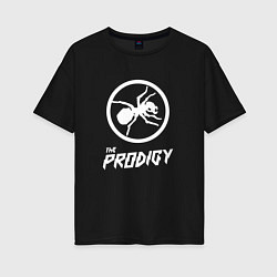 Футболка оверсайз женская Prodigy логотип, цвет: черный