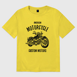 Футболка оверсайз женская American Motorcycle, цвет: желтый