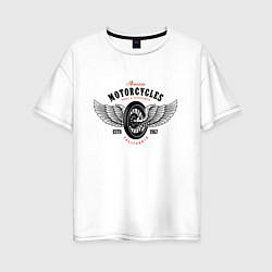 Футболка оверсайз женская Motorcycle Parts and Accessories, цвет: белый