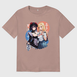 Футболка оверсайз женская Kuroe and Kitagawa, цвет: пыльно-розовый