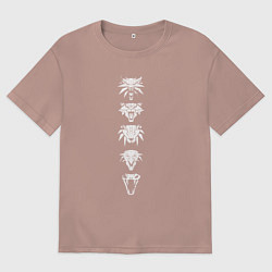 Футболка оверсайз женская ШКОЛЫ ВЕДЬМАКОВ THE WITCHER, цвет: пыльно-розовый