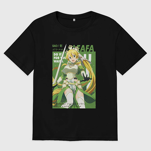 Женская футболка оверсайз Leafa art Мастера меча онлайн / Черный – фото 1