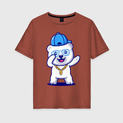 Женская футболка оверсайз Cool panda Dab