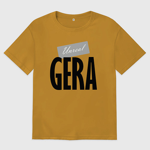 Женская футболка оверсайз Unreal Gera / Горчичный – фото 1
