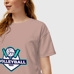 Футболка оверсайз женская Volleyball - Club, цвет: пыльно-розовый — фото 2