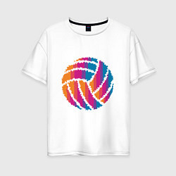 Футболка оверсайз женская Ball Volleyball, цвет: белый