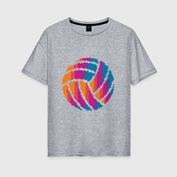 Футболка оверсайз женская Ball Volleyball, цвет: меланж