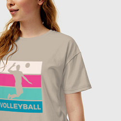 Футболка оверсайз женская Volleyball Play, цвет: миндальный — фото 2