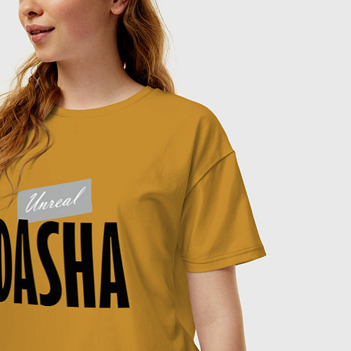 Женская футболка оверсайз Unreal Dasha / Горчичный – фото 3