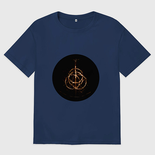 Женская футболка оверсайз Логотип Elder Ring / Тёмно-синий – фото 1