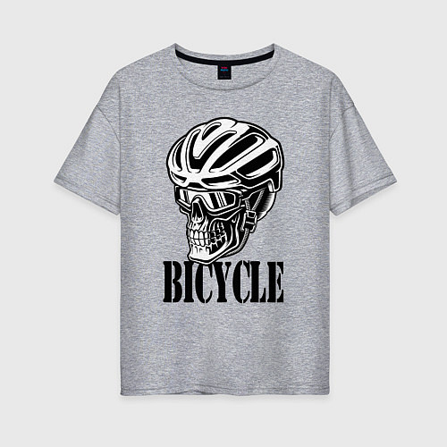 Женская футболка оверсайз Bicycle Skull / Меланж – фото 1