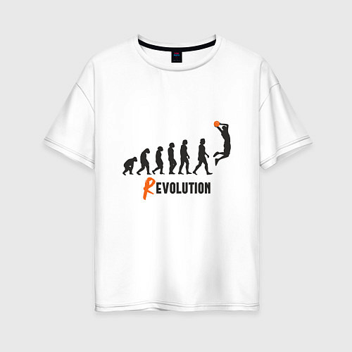 Женская футболка оверсайз Баскетбольная революция / Белый – фото 1