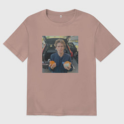 Женская футболка оверсайз Уиллем дефо и апельсины