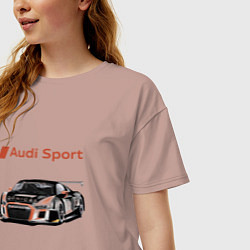 Футболка оверсайз женская Audi Motorsport Racing team, цвет: пыльно-розовый — фото 2
