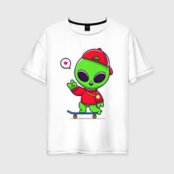 Женская футболка оверсайз Alien with love