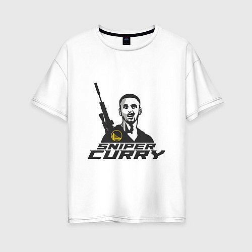 Женская футболка оверсайз Sniper Curry / Белый – фото 1