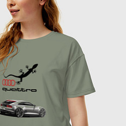 Футболка оверсайз женская Audi quattro Lizard, цвет: авокадо — фото 2