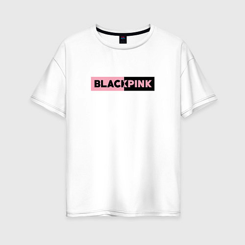 Женская футболка оверсайз BLACKPINK ЛОГОТИП / Белый – фото 1