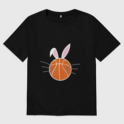 Футболка оверсайз женская Basketball Bunny, цвет: черный