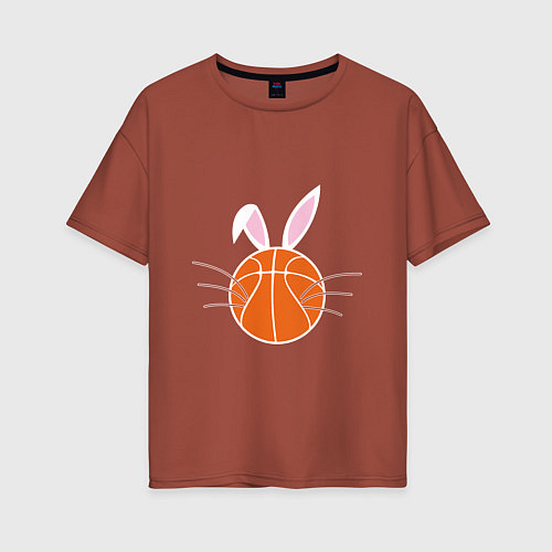 Женская футболка оверсайз Basketball Bunny / Кирпичный – фото 1