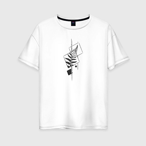 Женская футболка оверсайз Папоротник Номер Раз / Белый – фото 1