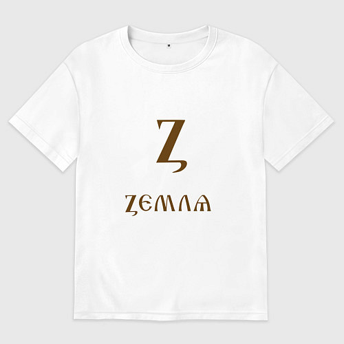Женская футболка оверсайз Буква кириллицы Z- земля / Белый – фото 1