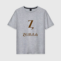 Женская футболка оверсайз Буква кириллицы Z- земля