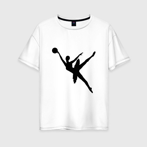 Женская футболка оверсайз Балет - Баскетбол / Белый – фото 1