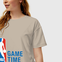 Футболка оверсайз женская NBA Game Time, цвет: миндальный — фото 2