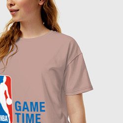 Футболка оверсайз женская NBA Game Time, цвет: пыльно-розовый — фото 2