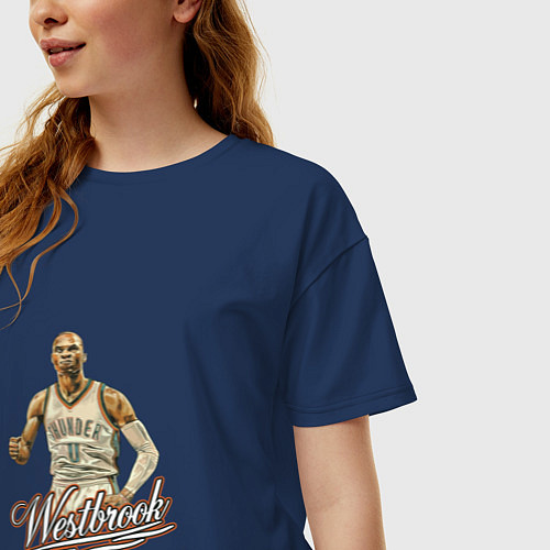 Женская футболка оверсайз Westbrook / Тёмно-синий – фото 3
