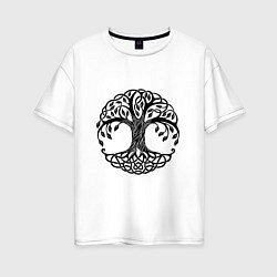 Женская футболка оверсайз Кельтское дерево жизни