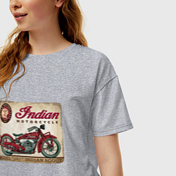 Футболка оверсайз женская Indian motorcycle 1901, цвет: меланж — фото 2