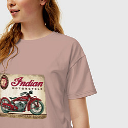 Футболка оверсайз женская Indian motorcycle 1901, цвет: пыльно-розовый — фото 2