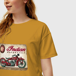 Футболка оверсайз женская Indian motorcycle 1901, цвет: горчичный — фото 2