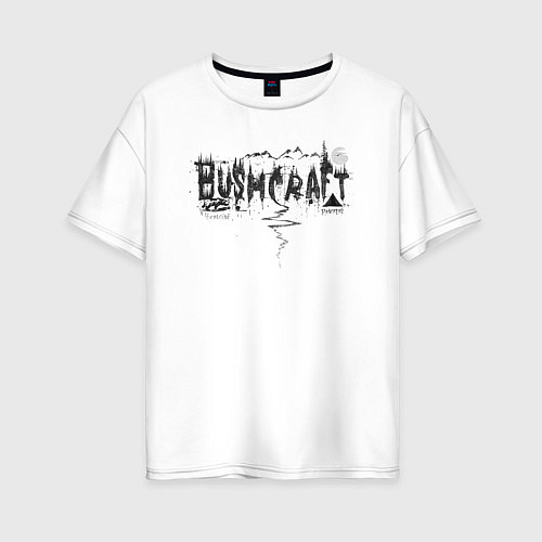 Женская футболка оверсайз Бушкрафтинг / Белый – фото 1