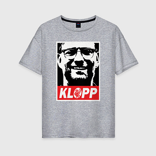 Женская футболка оверсайз Klopp / Меланж – фото 1