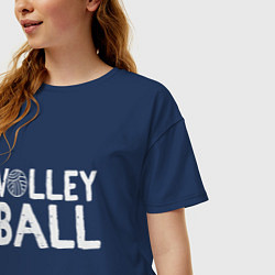 Футболка оверсайз женская Спорт Волейбол, цвет: тёмно-синий — фото 2