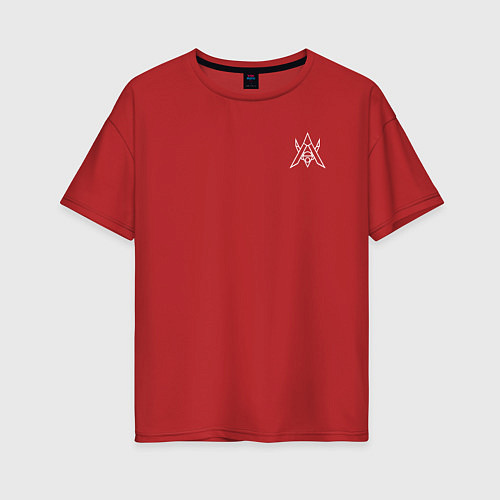Женская футболка оверсайз Alan Walker СПИНА / Красный – фото 1
