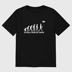 Футболка оверсайз женская Эволюция дроновода, цвет: черный