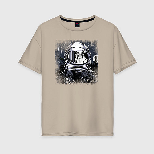Женская футболка оверсайз Инопланетный Патруль / Миндальный – фото 1